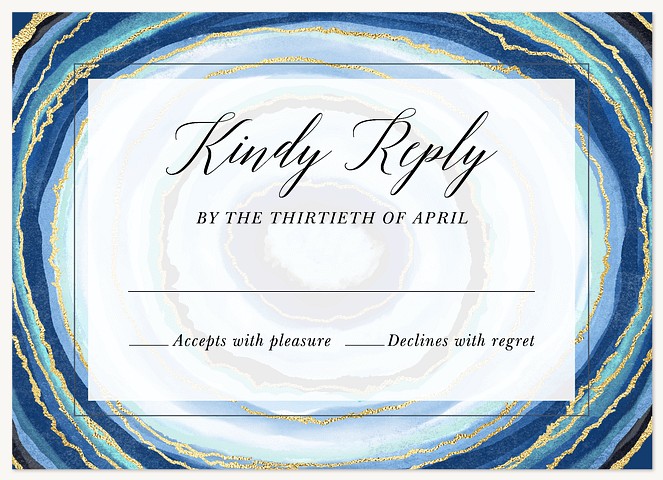 Gilded Agate Bat Mitzvah RSVP Cards