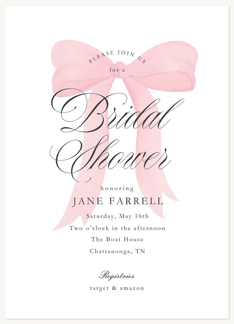 Dreamy Bow Bridal Shower Invitations