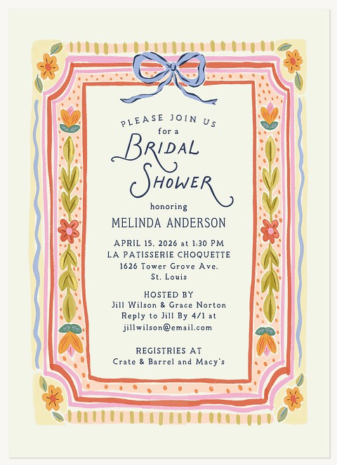 Boho Blooms Bridal Shower Invitations