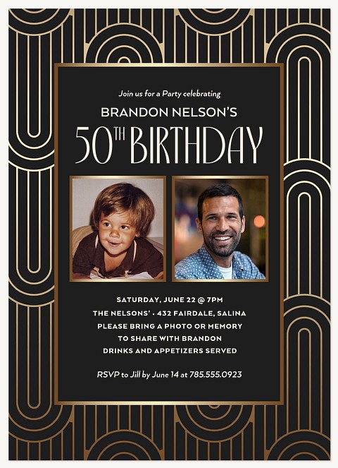 Deco Milestone Adult Birthday Party Invitations