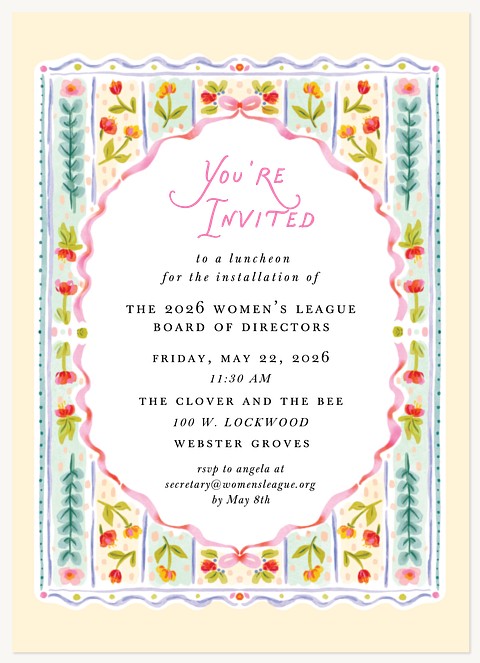 Cottage Blooms Dinner & Cocktail Party Invitations