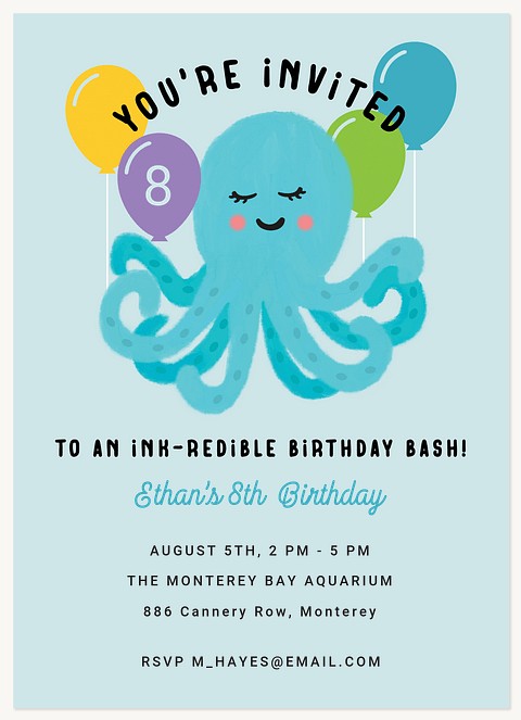 Ink-Redible Birthday Kids Birthday Invitations