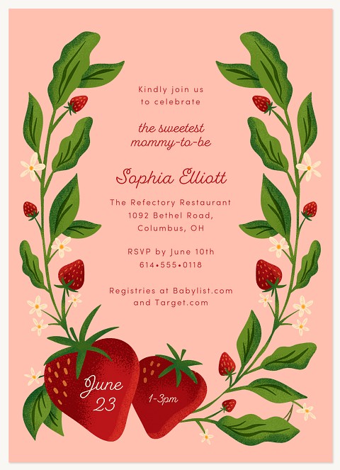 Berry Bloom Baby Shower Invites