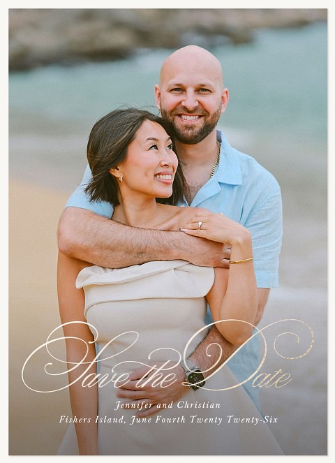 Classic Script Save the Date Cards