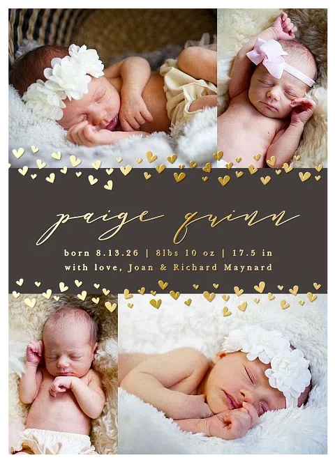 Hearts Aflutter Baby Announcements