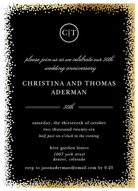 Ultra Elegant Wedding Anniversary Invitations