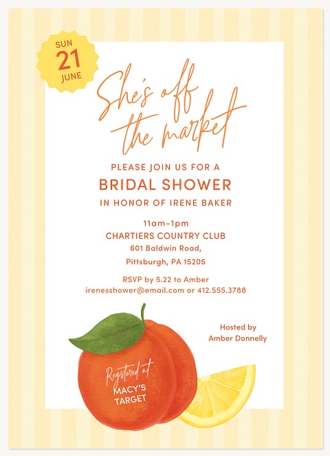 Off the Market Bridal Shower Invitations