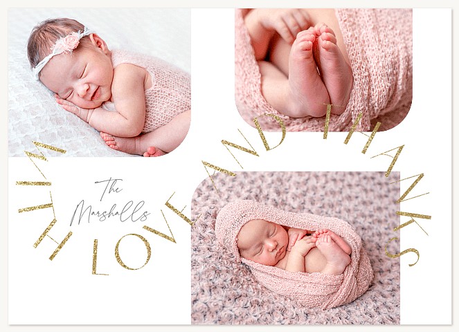 Golden Curve Thank You Cards 