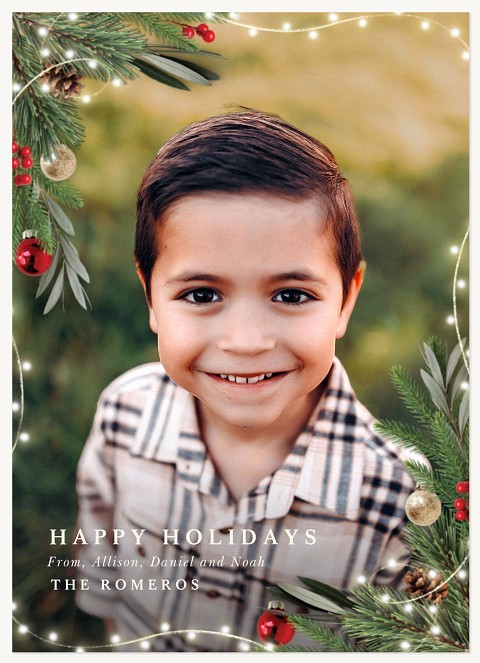 Evergreen Cheer Personalized Holiday Cards