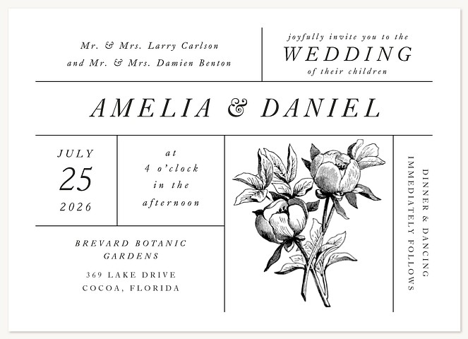 Floriculture Wedding Invitations