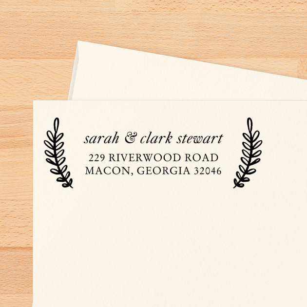 Framed in Foliage | Custom Rubber Stamps