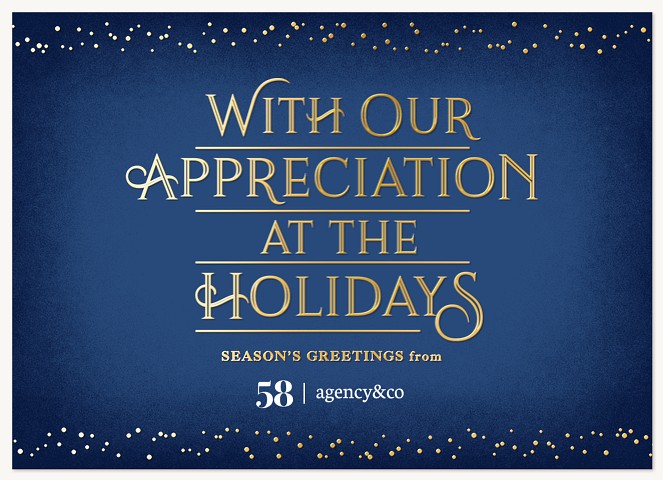 With Appreciation Business Holiday Cards