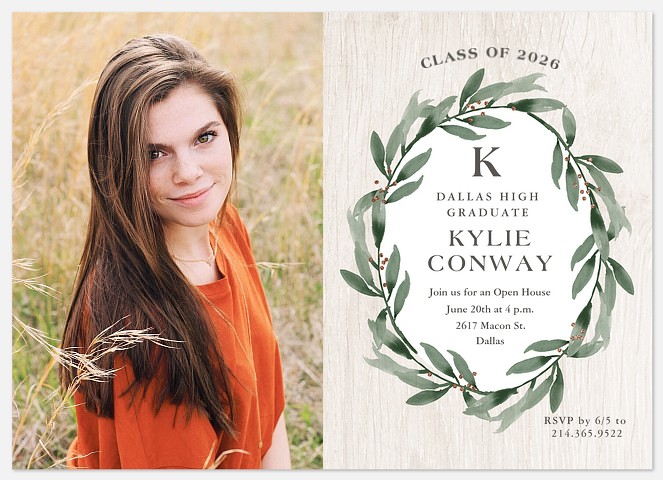 Rustic Wreath Graduation Cards