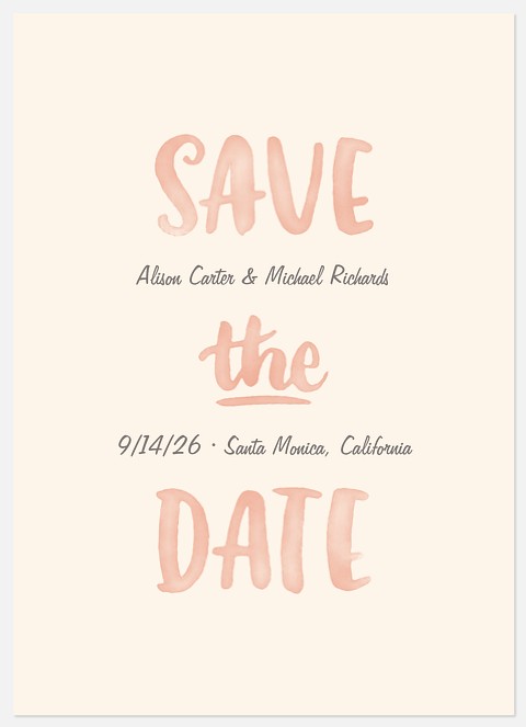 Watercolor Script Save the Date Photo Cards