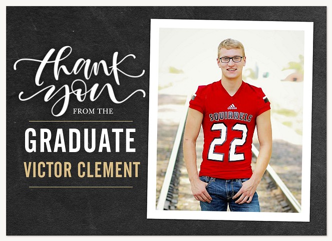 Bold Chalkboard Graduation Thank You Cards