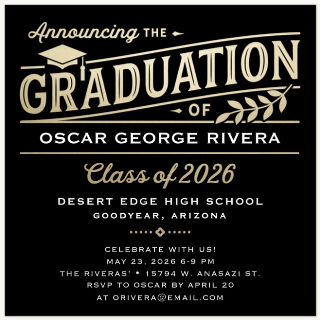 Vintage Ceremony Graduation Cards