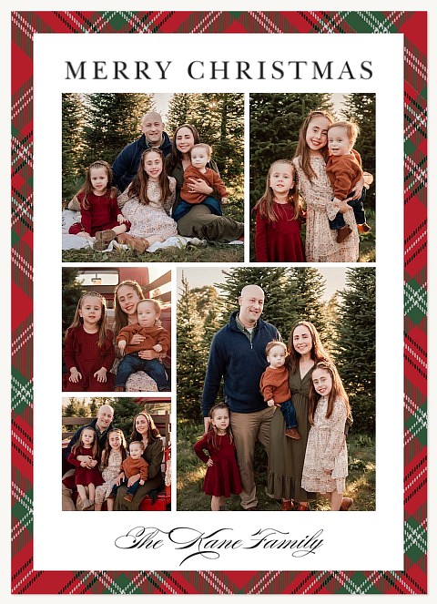 Plaid Photos Personalized Holiday Cards