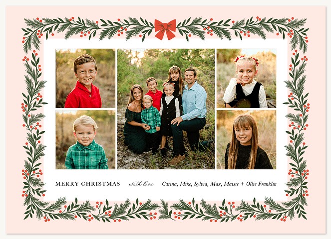 Bow & Berries Personalized Holiday Cards