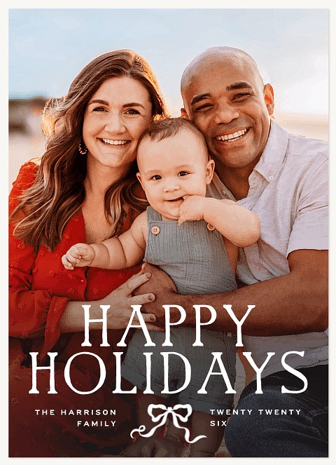 Charming Bow Personalized Holiday Cards