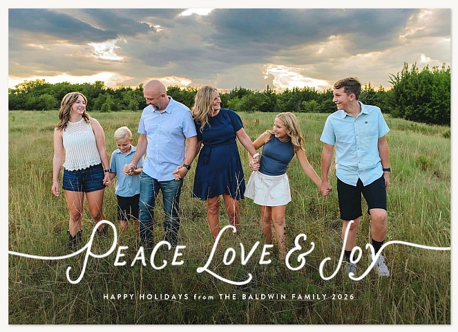Whimsical Peace Personalized Holiday Cards