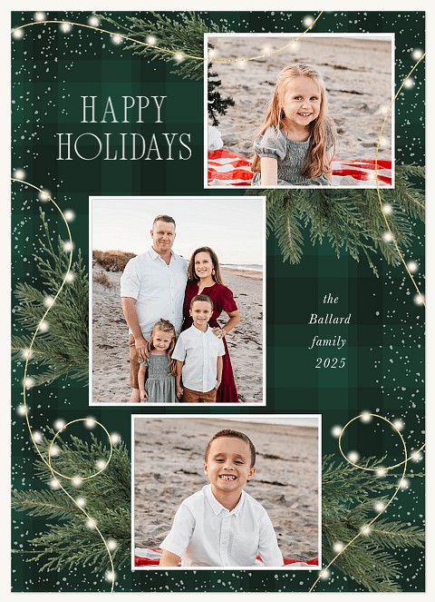 Entwined String Lights Personalized Holiday Cards
