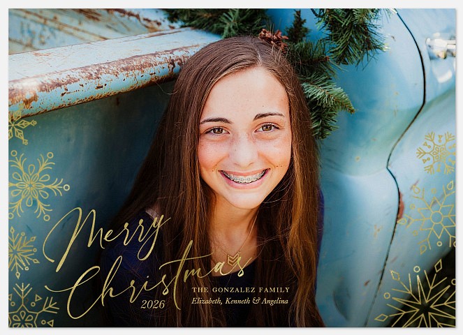 Snowflake Corners Holiday Photo Cards