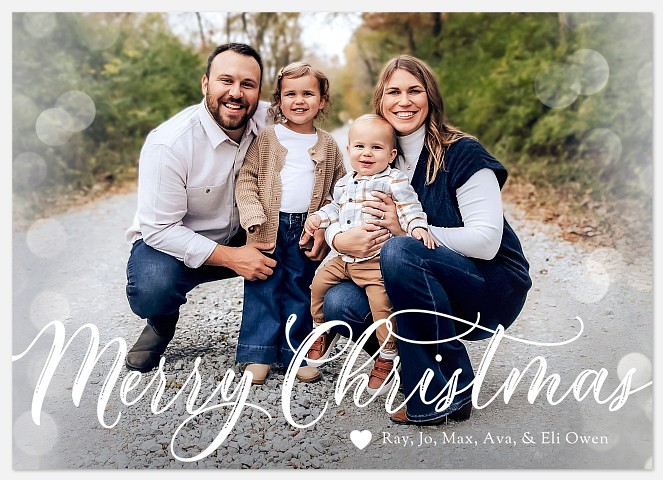 Bokeh Script Holiday Photo Cards