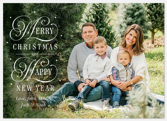 Filigree Swirls Holiday Photo Cards