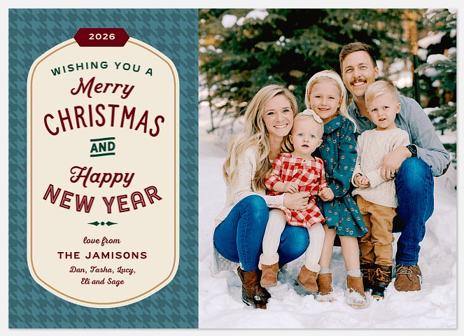 Plaid Badge Holiday Photo Cards