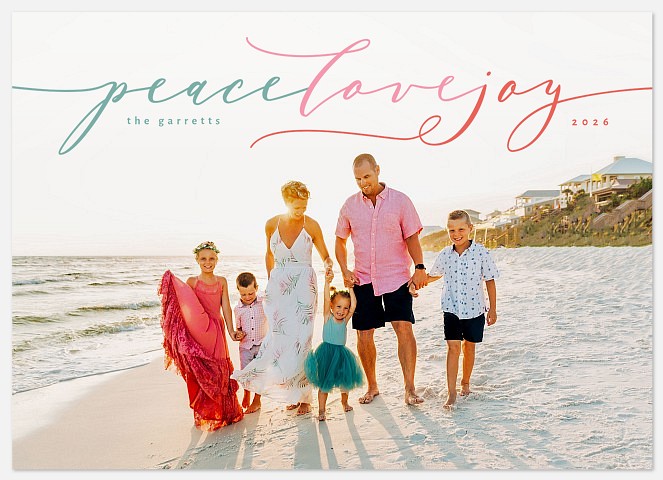 Ombre Script Holiday Photo Cards