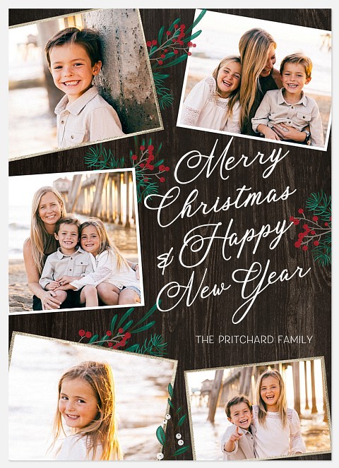 Classic Evergreen Holiday Photo Cards