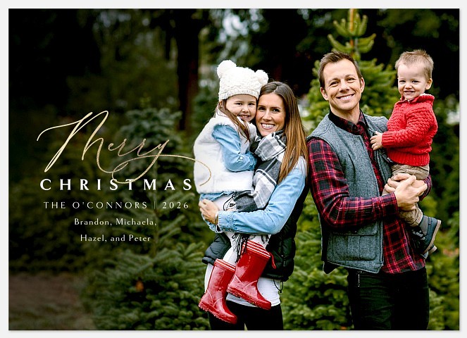 Gilded Merry Holiday Photo Cards