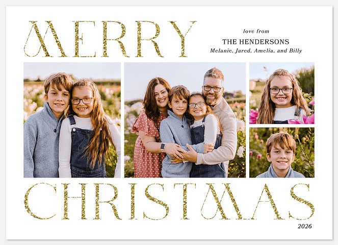 Golden Greetings Holiday Photo Cards