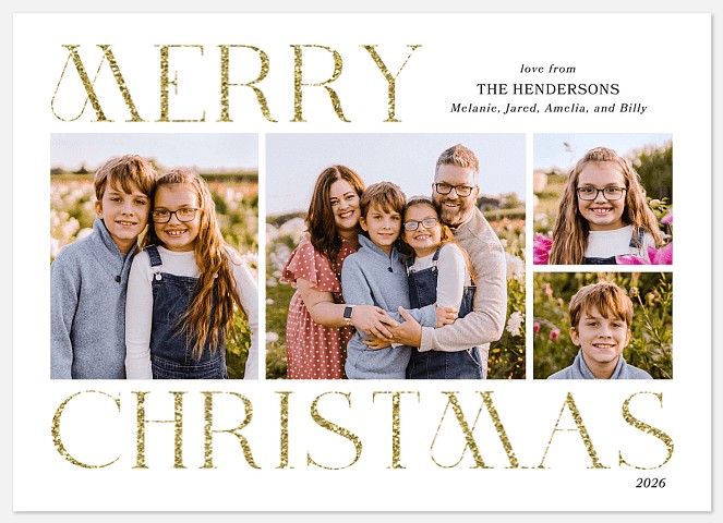 Golden Greetings Holiday Photo Cards