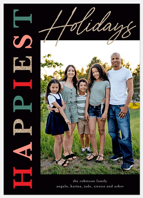 Colorful Sparkle Holiday Photo Cards