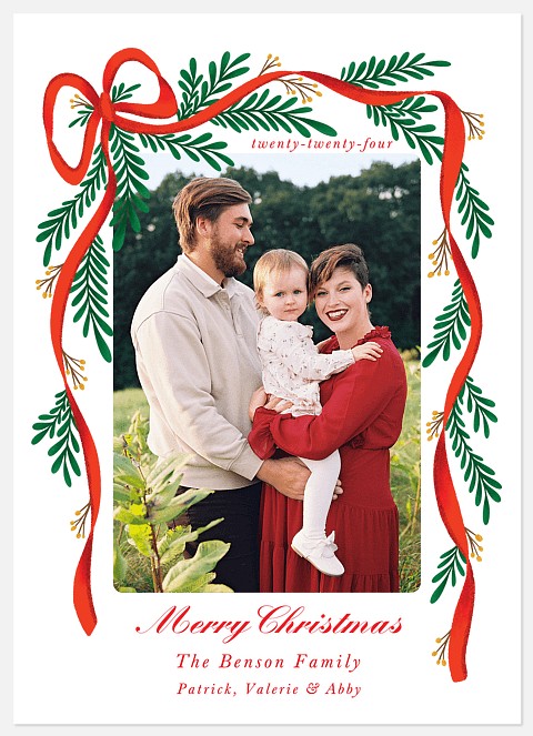 Pine Ribbon Holiday Photo Cards