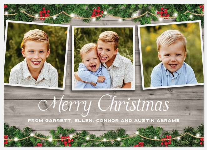Rustic and Festive Holiday Photo Cards