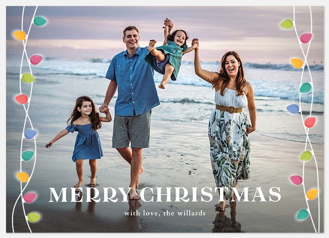 Twinkle Border Holiday Photo Cards