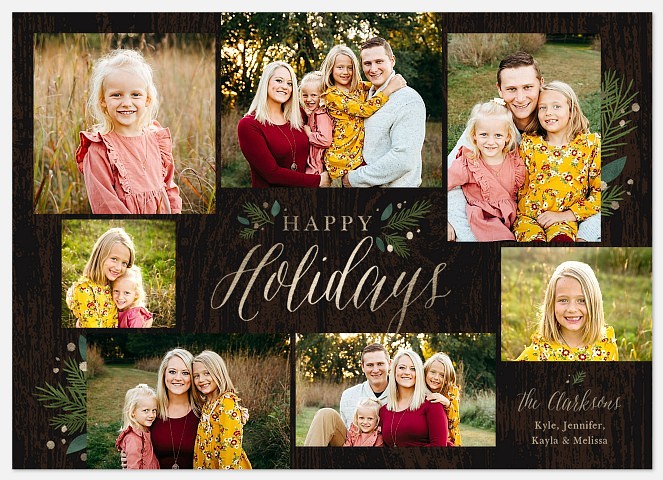 Elegant Pine Holiday Photo Cards