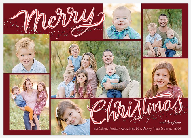 Peppermint Print Holiday Photo Cards