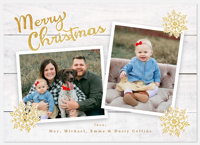 Shiplap Sparkle Holiday Photo Cards