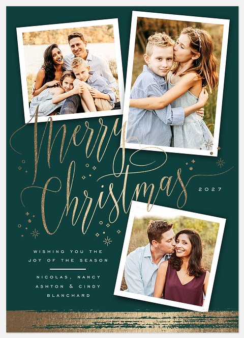 Brushed Elegance Holiday Photo Cards