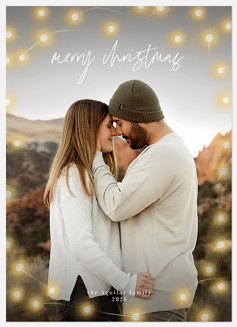 String Lights Holiday Photo Cards