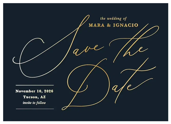 Nouveau Calligraphy Save the Date Cards