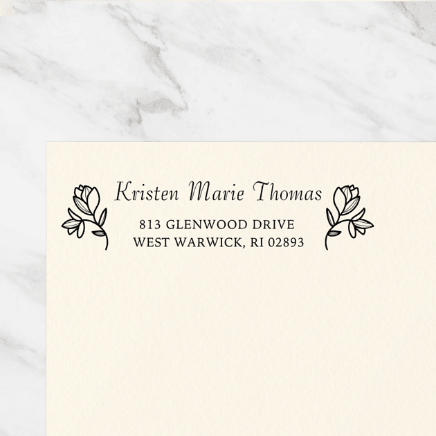 Etched Rosebuds | Custom Rubber Stamps