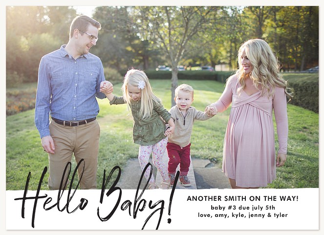Handwritten Hello Pregnancy Announcements