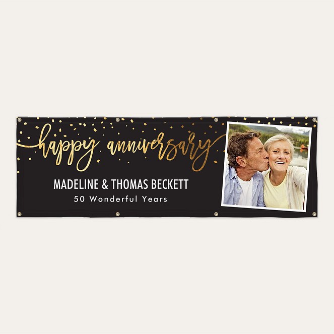 Anniversary Confetti Banner Custom Banners