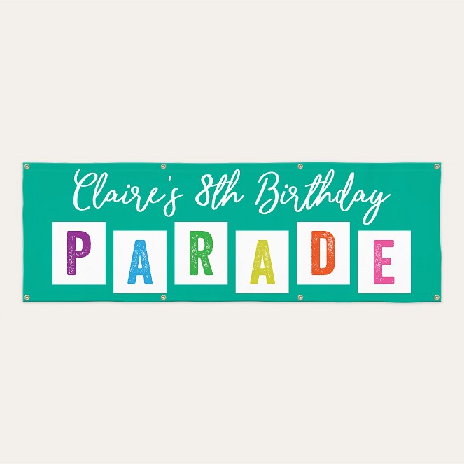 Colorful Parade Birthday Banner Custom Banners