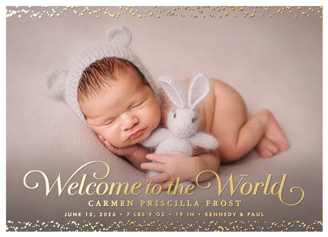Confetti Welcome Baby Announcements