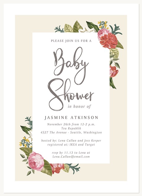 Fresh Vintage Baby Shower Invites